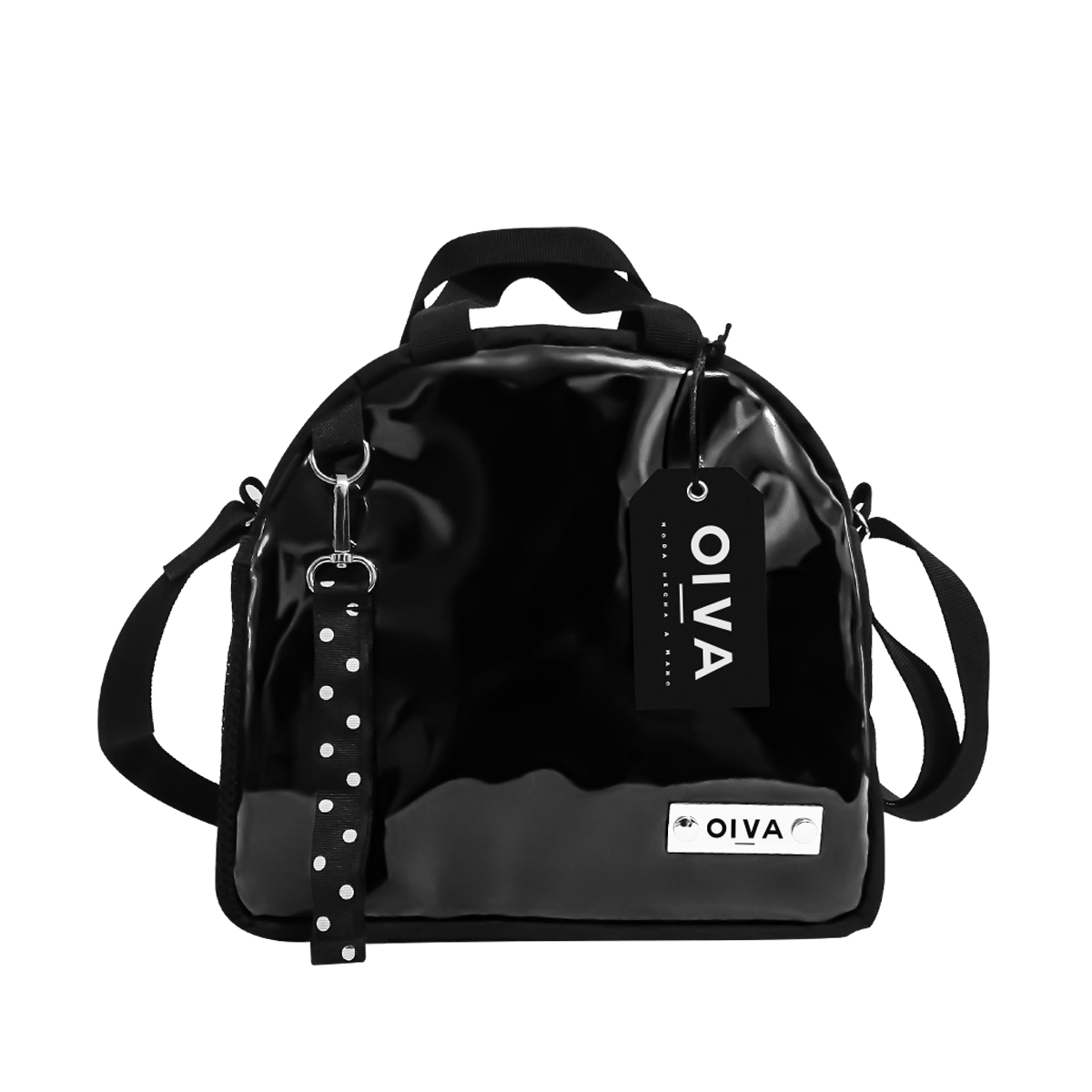 Cartera Falun Negra Charol