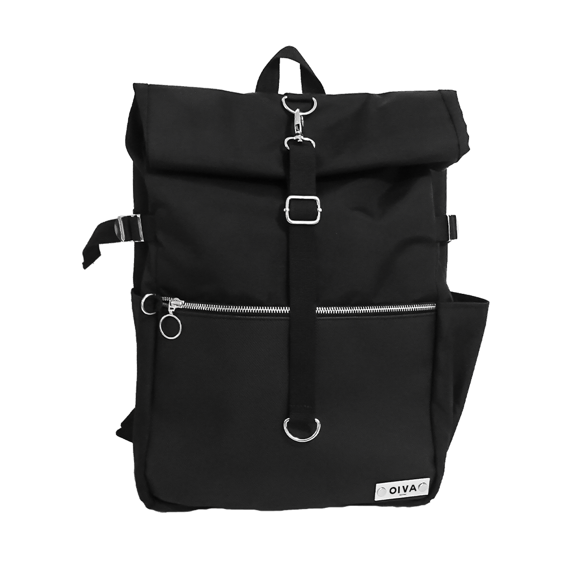 Mochila Mandy Negra Acanalada